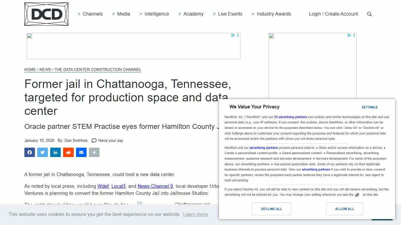 Former jail in Chattanooga, Tennessee, targeted for production space and data center - DCD